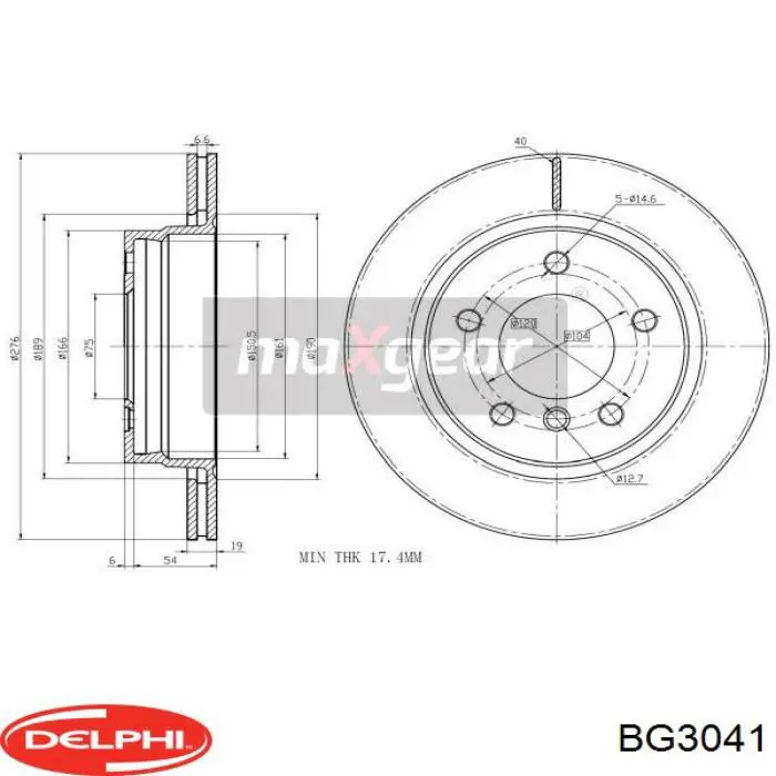 BG3041 Delphi диск гальмівний задній