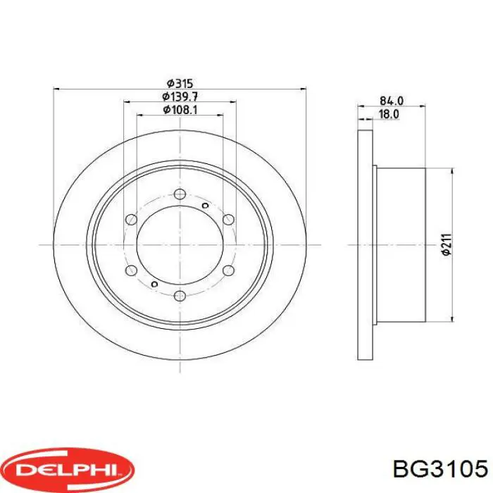 Гальмівні диски BG3105 Delphi