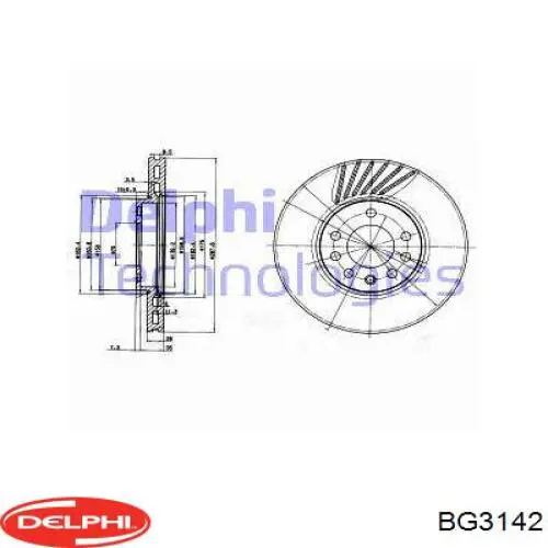 Диск переднього гальма Delphi BG3142 ціна, від 39.98 USD