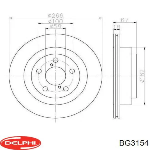 Купити BG3154 Delphi Диск заднього гальма