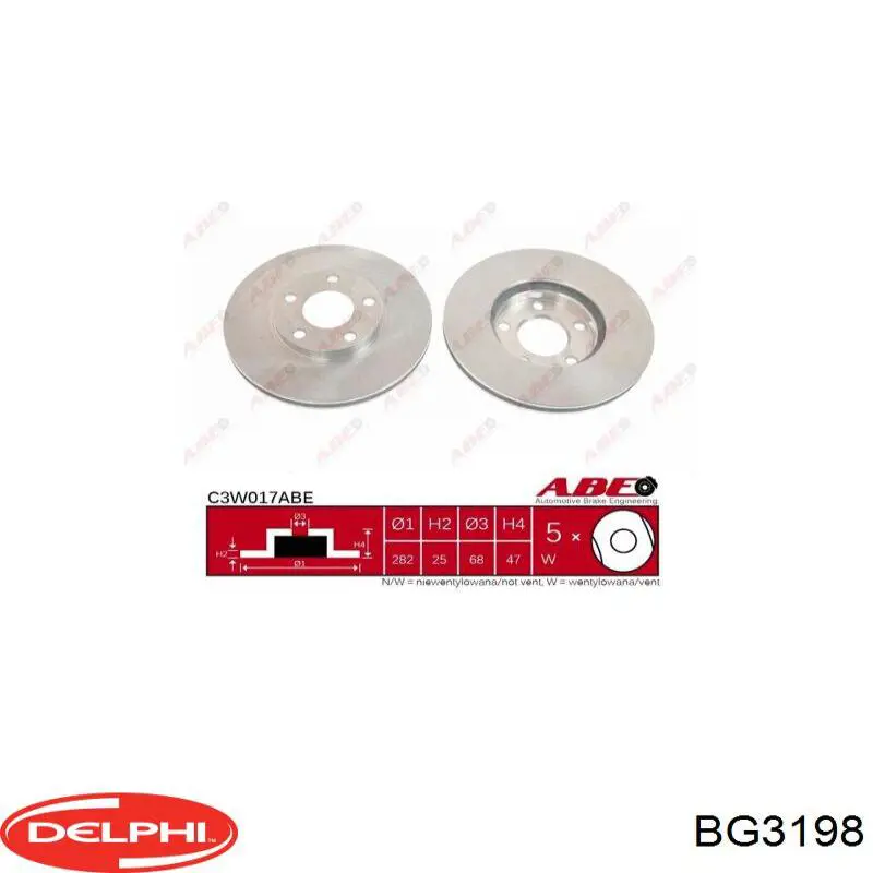 BG3198 Delphi Гальмо дискове переднє
