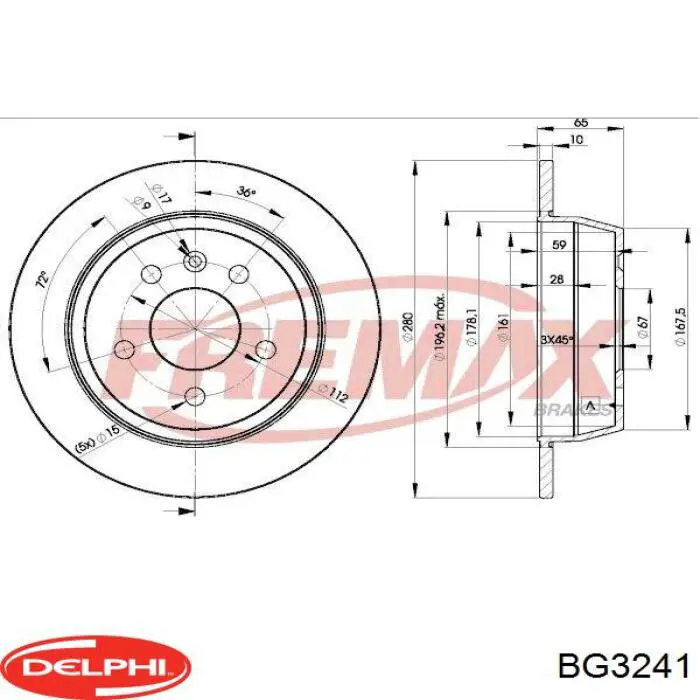 Гальмівні диски BG3241 Delphi