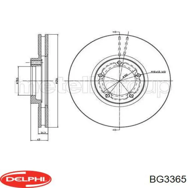 BG3365 Delphi диск гальмівний передній