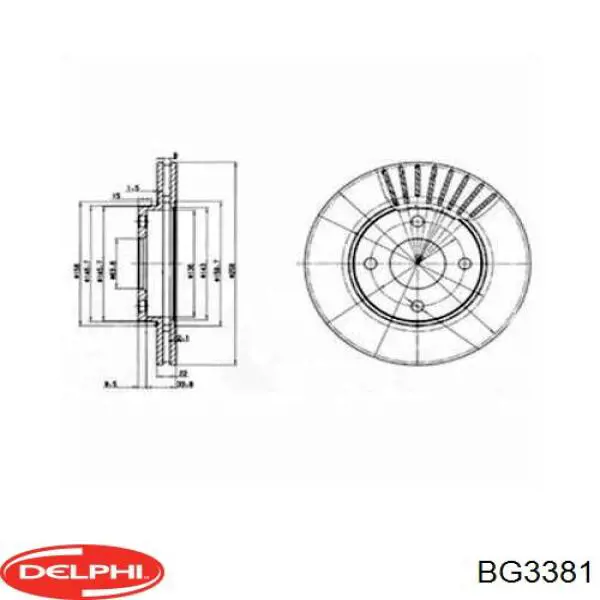 Купити BG3381 Delphi Диск заднього гальма