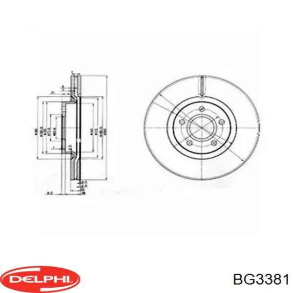 Диск гальмівний задній Delphi BG3381