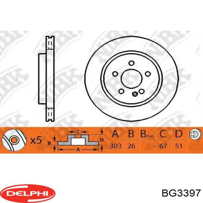 Гальмівні диски передні BG3397 Delphi