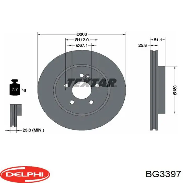 BG3397 Delphi Гальмо дискове переднє