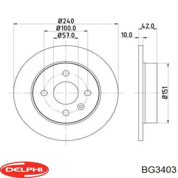 Диск гальмівний задній BG3403 Delphi