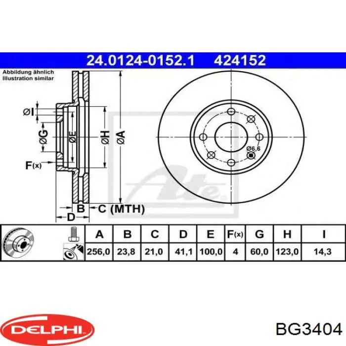 Диск переднього гальма Delphi BG3404 ціна, від 28.27 USD