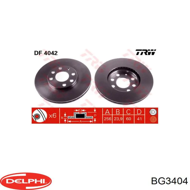Диск гальмівний передній Delphi BG3404