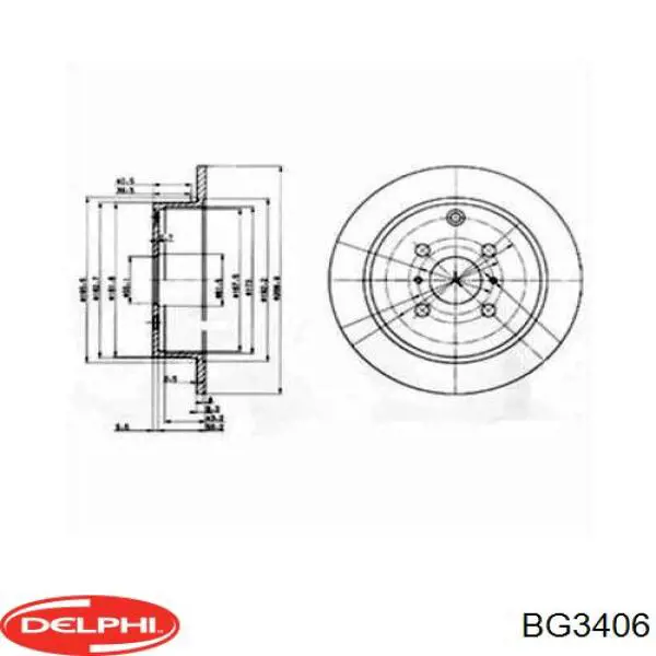 Диск гальмівний задній Delphi BG3406