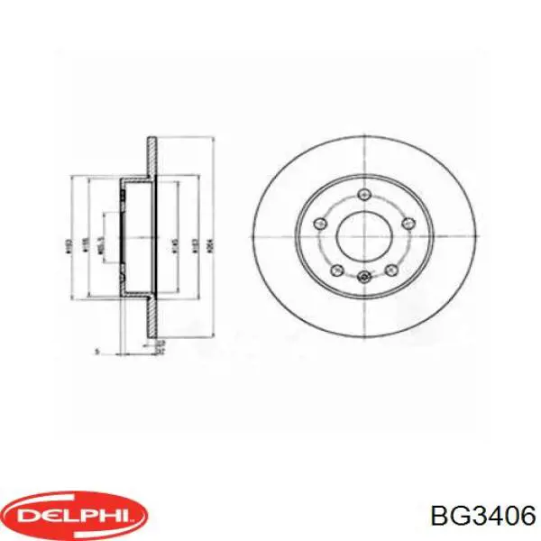 Купити BG3406 Delphi Диск заднього гальма