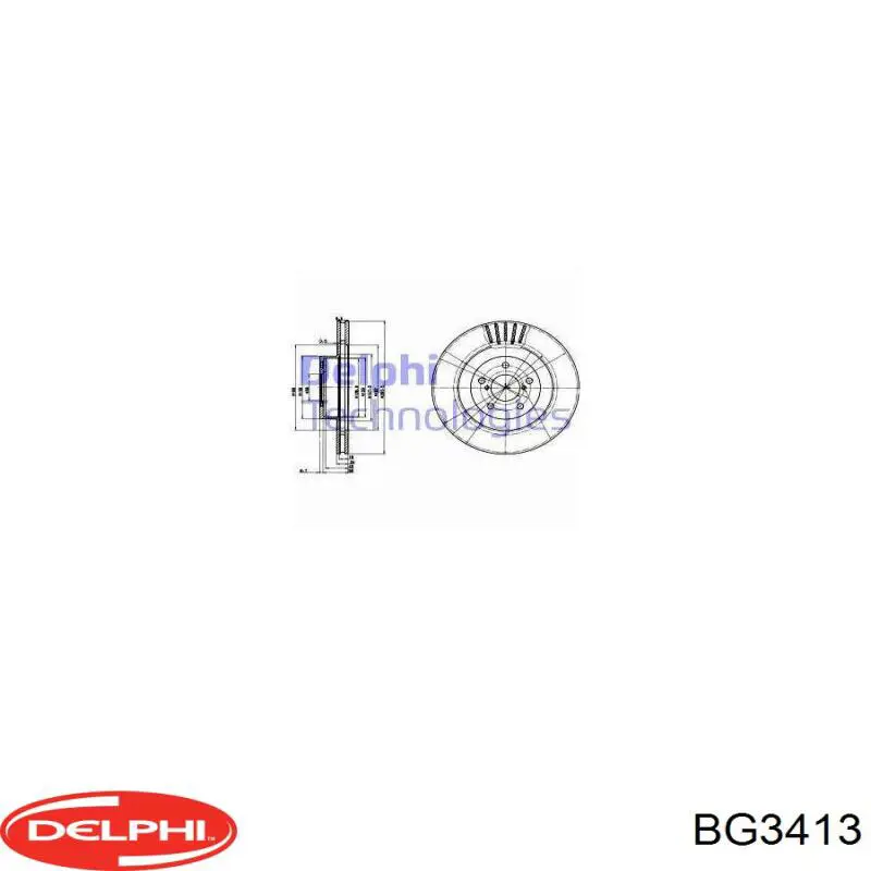 Гальмівні диски передні BG3413 Delphi