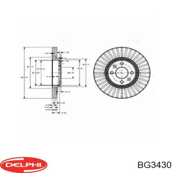 BG3430 Delphi Гальмо дискове переднє