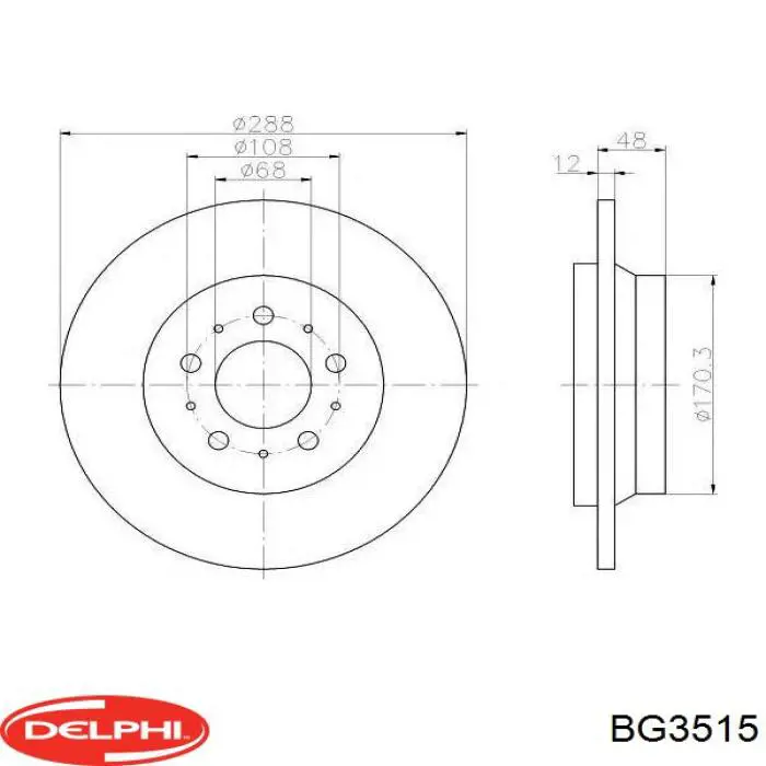 Гальмівні диски BG3515 Delphi