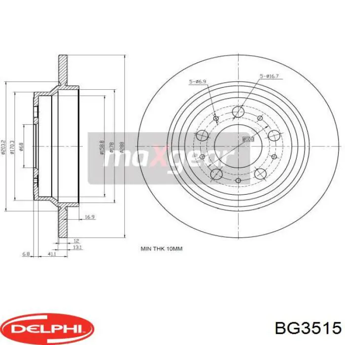 Диск гальмівний задній Delphi BG3515