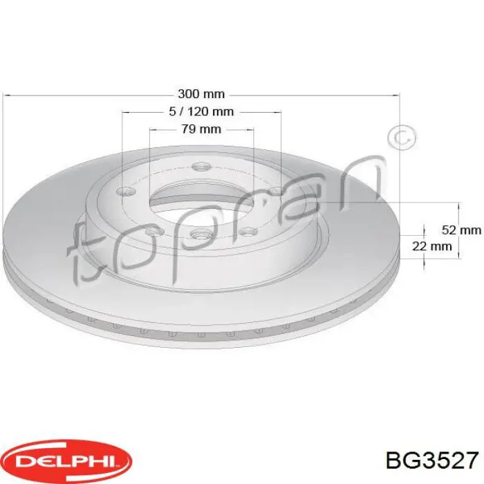 Диск гальмівний передній Delphi BG3527