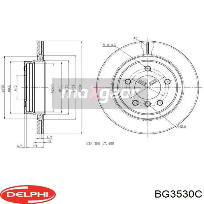 BG3530C Delphi диск гальмівний задній