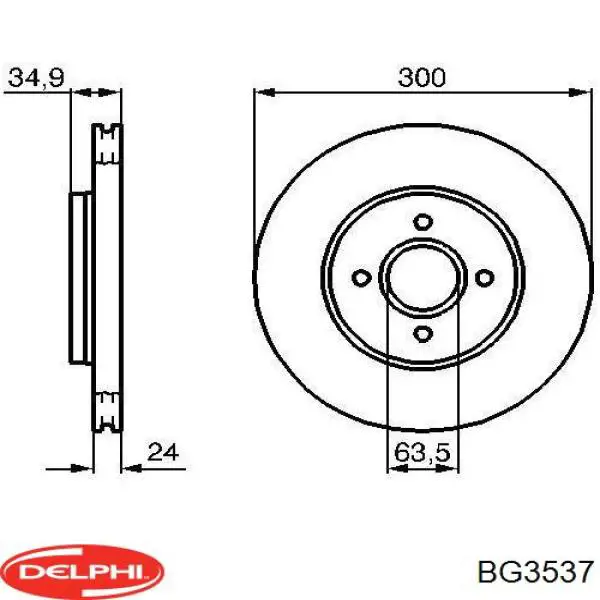 BG3537 Delphi Гальмо дискове переднє