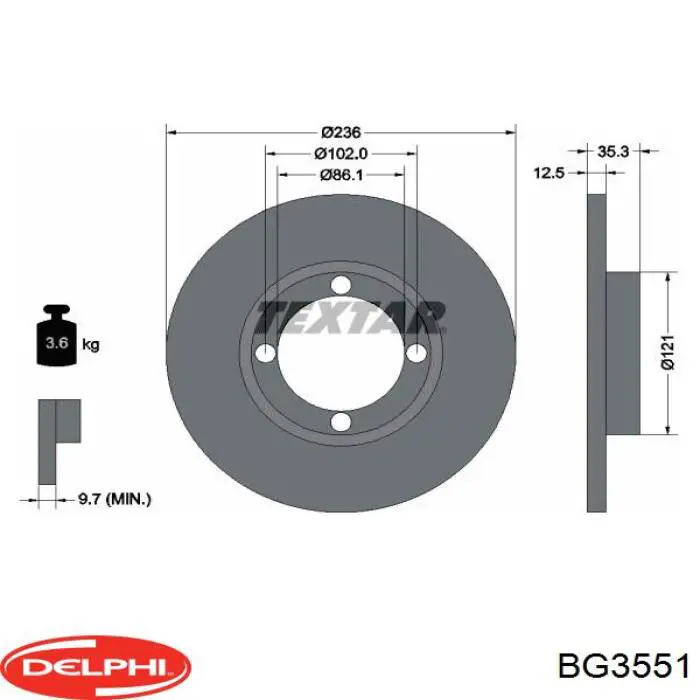 Купити BG3551 Delphi Ротор гальмівний