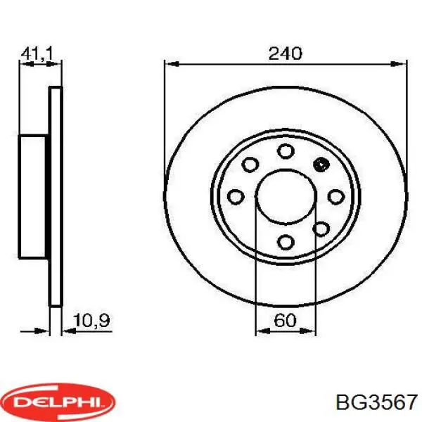Диск гальмівний передній Delphi BG3567