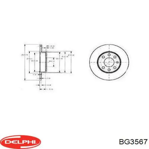 BG3567 Delphi Гальмо дискове переднє