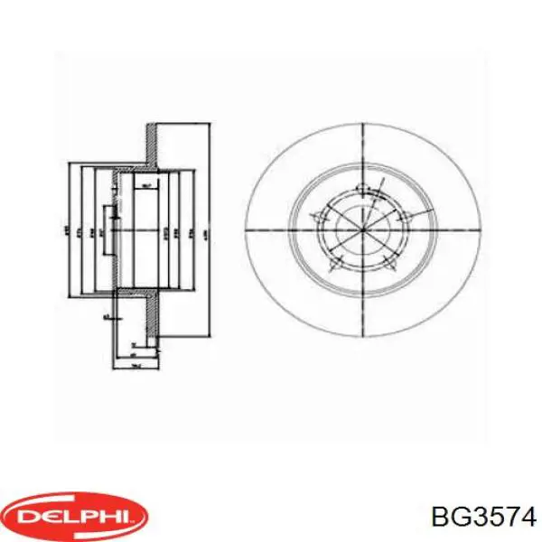 BG3574 Delphi Гальмо дискове переднє