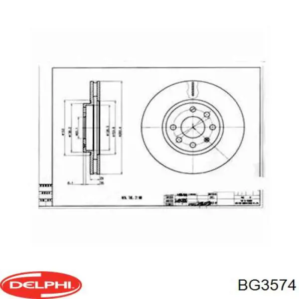 Диск переднього гальма Delphi BG3574 ціна, від 26.49 USD