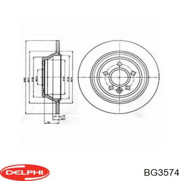 Гальмівні диски передні BG3574 Delphi