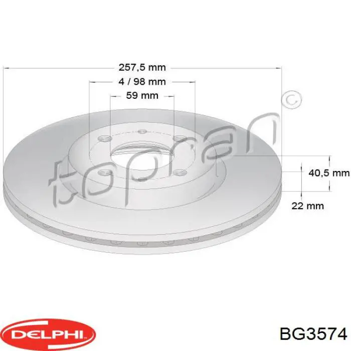 Гальмівні диски передні BG3574 Delphi