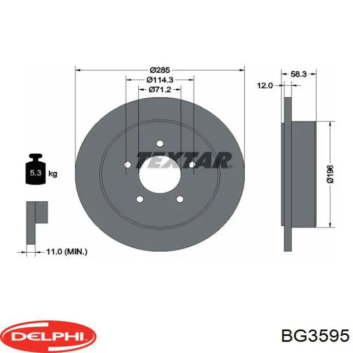 Задні дискові гальма Delphi BG3595 ціна, від 33.62 USD