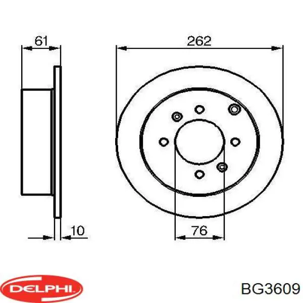 BG3609 Delphi диск гальмівний задній