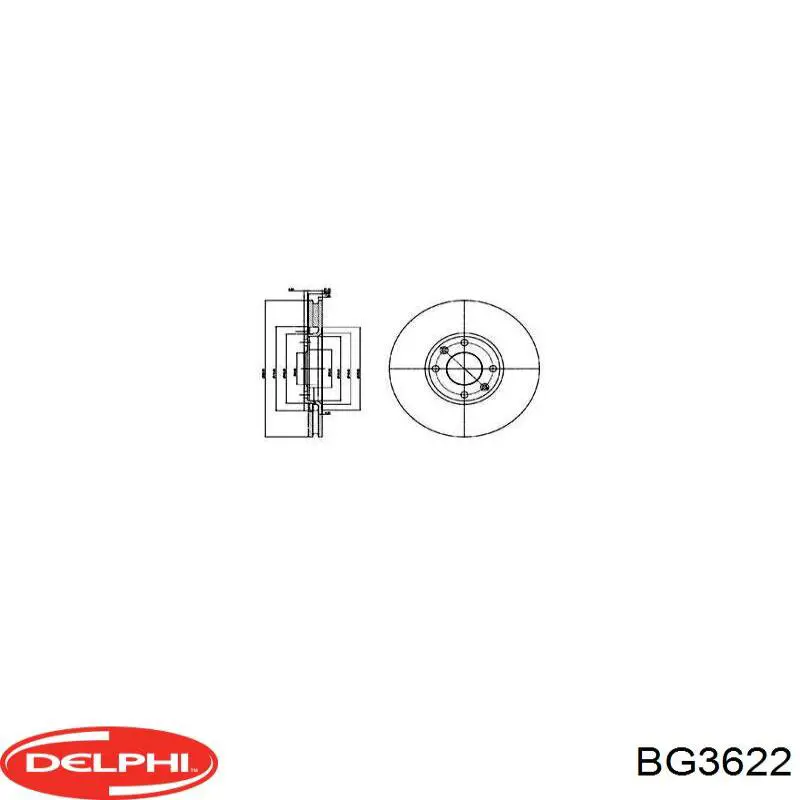Диск гальмівний передній Delphi BG3622