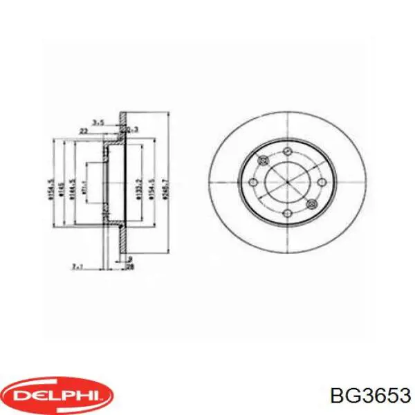 BG3653 Delphi диск гальмівний задній