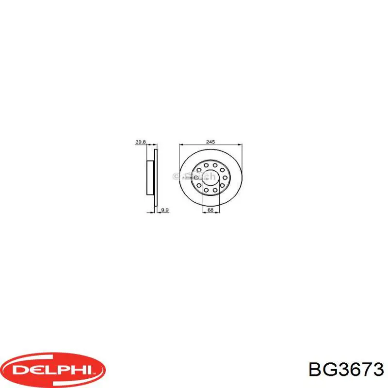 BG3673 Delphi диск гальмівний задній
