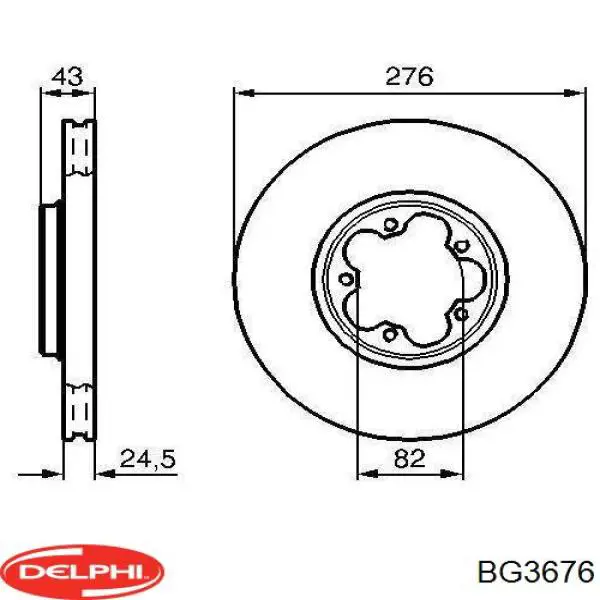 Гальмівні диски передні BG3676 Delphi