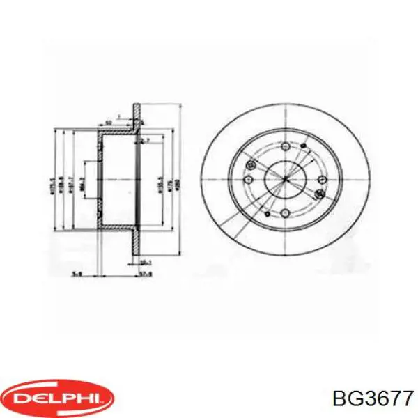 BG3677 Delphi диск гальмівний задній