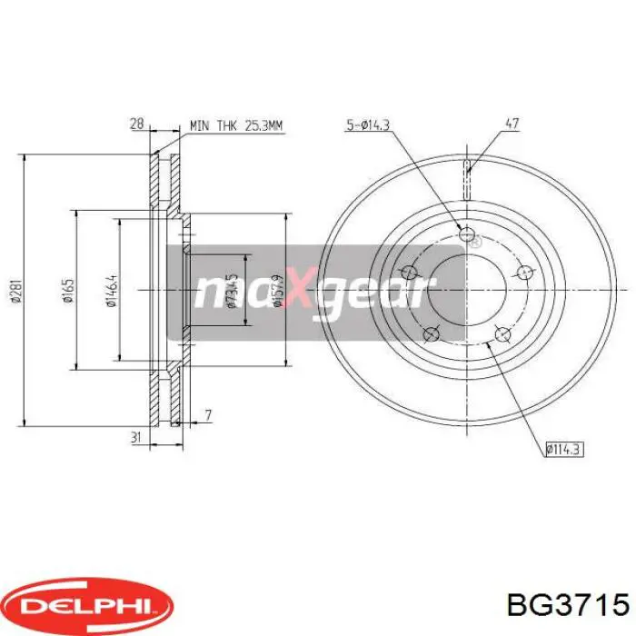 Купити BG3715 Delphi Ротор гальмівний