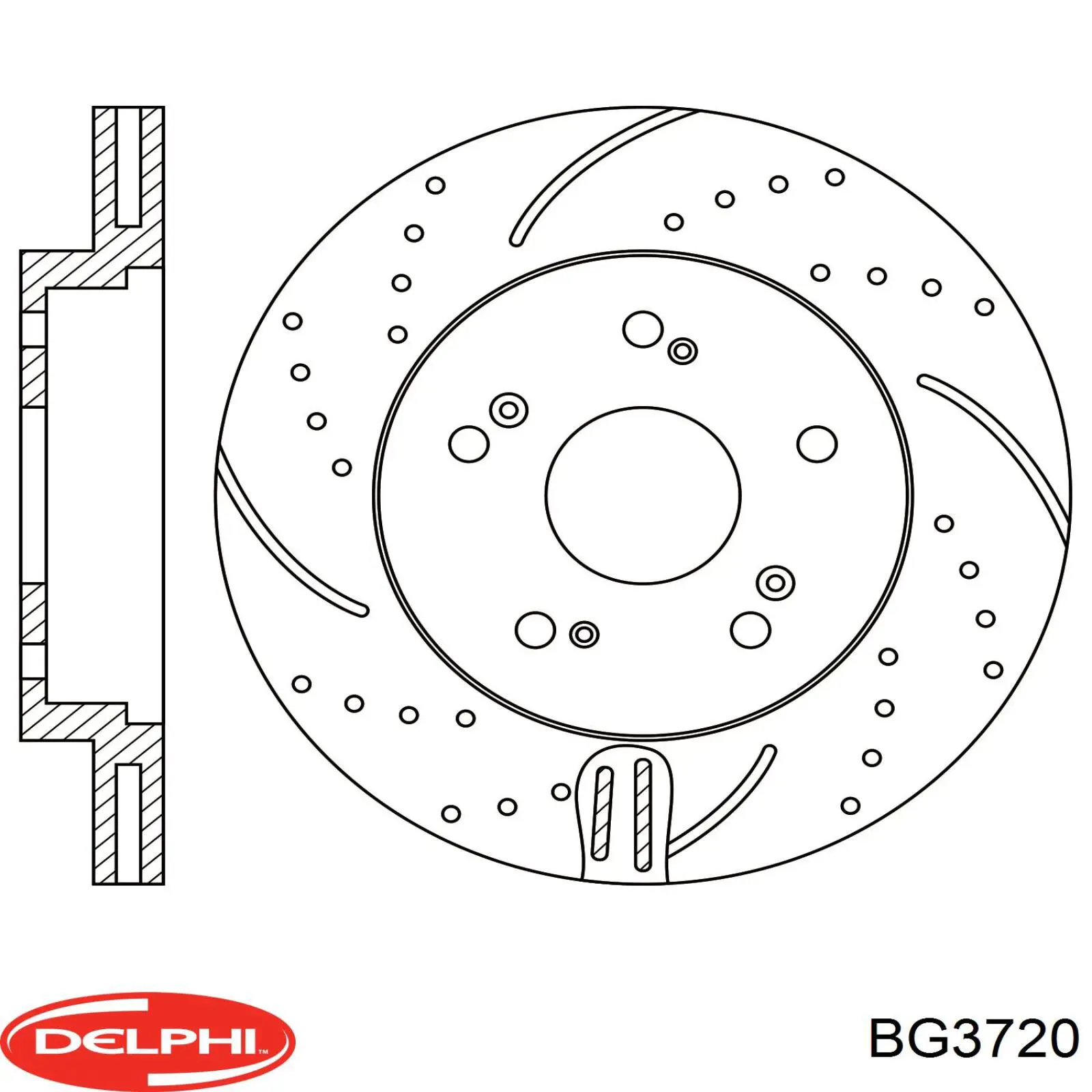 Диск гальмівний передній Delphi BG3720