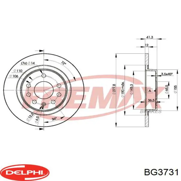 Задні дискові гальма Delphi BG3731 ціна, від 26.19 USD