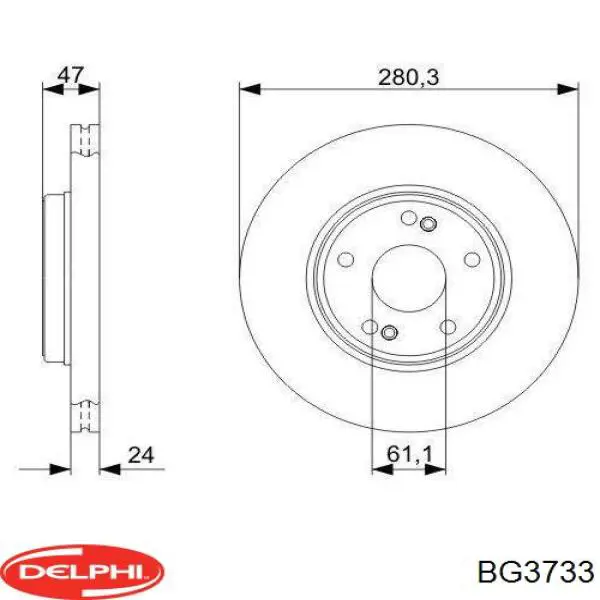 Гальмівні диски передні BG3733 Delphi