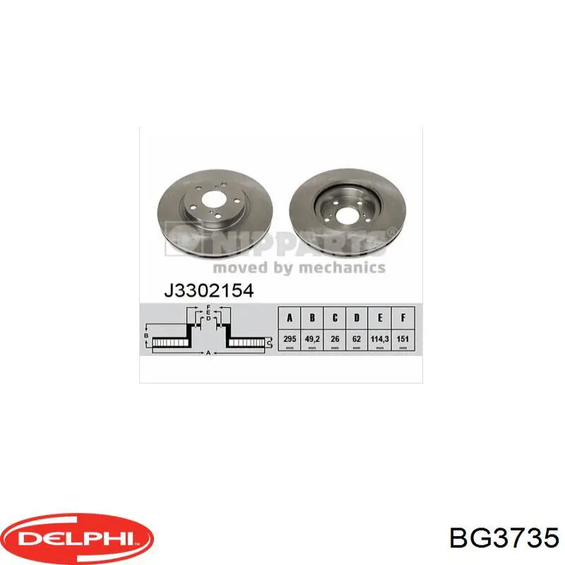 BG3735 Delphi Гальмо дискове переднє