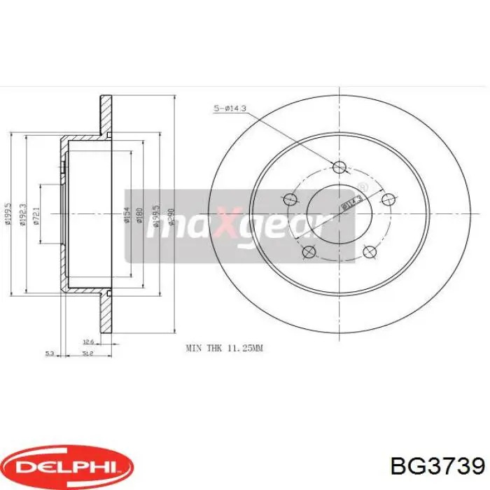 Задні дискові гальма Delphi BG3739 ціна, від 36.22 USD