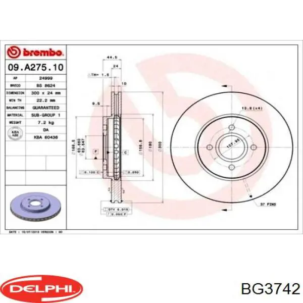 Купити BG3742 Delphi Ротор гальмівний