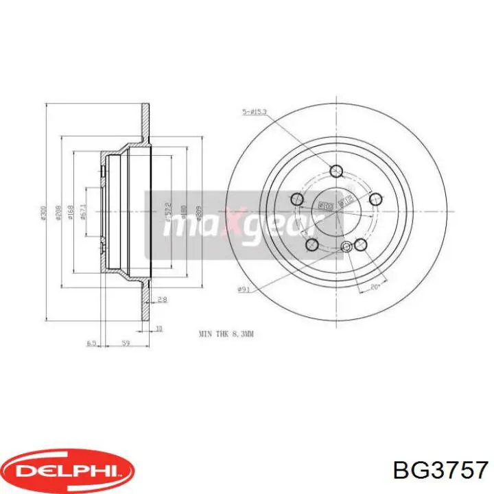 Диск гальмівний задній Delphi BG3757