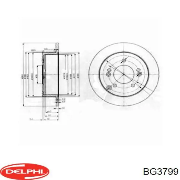 Купити BG3799 Delphi Диск заднього гальма
