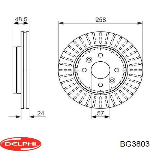 BG3803 Delphi диск гальмівний передній