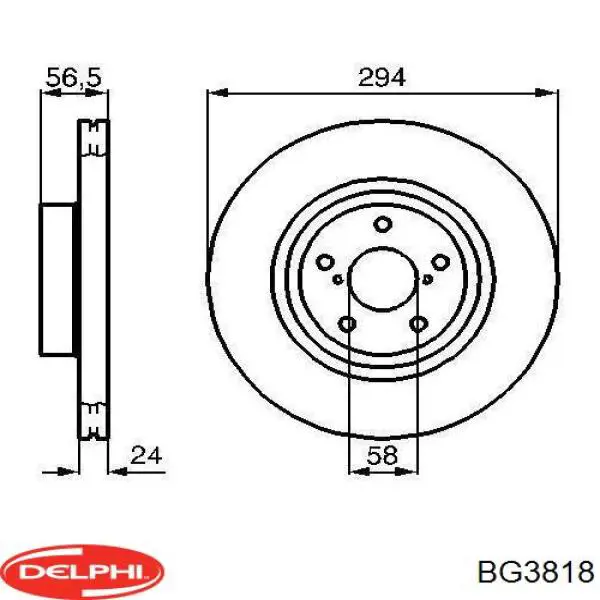 Гальмівні диски передні BG3818 Delphi