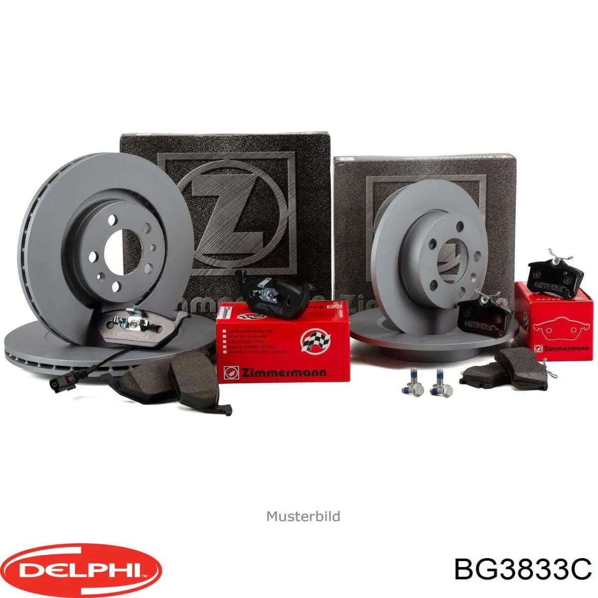 Ремкомплект передніх гальм Delphi BG3833C