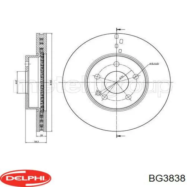 Гальмівні диски передні BG3838 Delphi